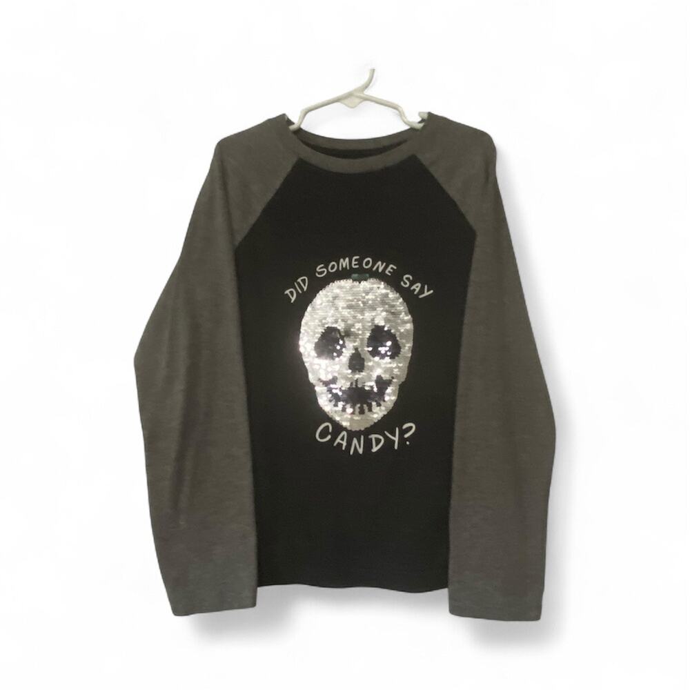 Cat & Jack Did Someone Say Candy Long Sleeve Shirt Halloween Changing Sequin
